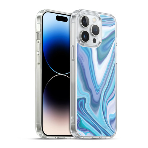 Suzan Lind Marble Dark Blue Pastel Soft Gel Case for Apple iPhone 14 Pro Max & MagSafe