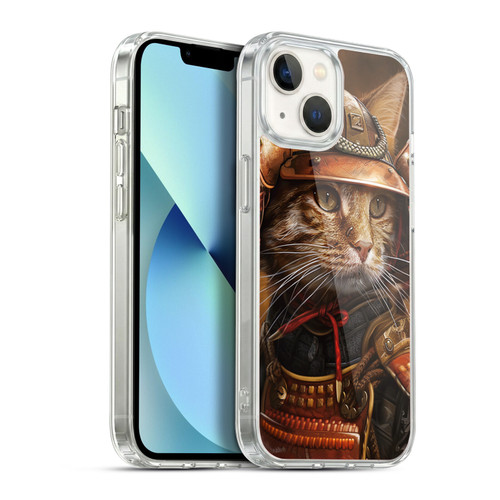 Haroulita Mix Art Animals Samurai Cat Soft Gel Case for Apple iPhone 13
