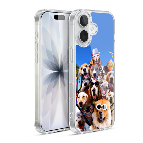 Random Galaxy Animals Beach Dog Selfie With Glasses Soft Gel Case for Apple iPhone 17