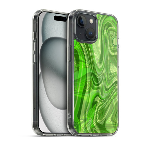 Suzan Lind Marble Green Soft Gel Case for Apple iPhone 15 & MagSafe