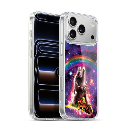 Random Galaxy Animals Space Cat Llama Sloth On Taco Soft Gel Case for Apple iPhone 17 Pro Max