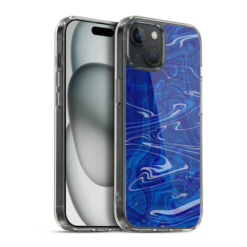Suzan Lind Marble Dark Blue Soft Gel Case for Apple iPhone 15 Plus & MagSafe