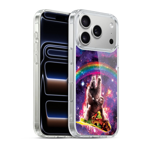 Random Galaxy Animals Space Cat Llama Sloth On Taco Soft Gel Case for Apple iPhone 17 Pro