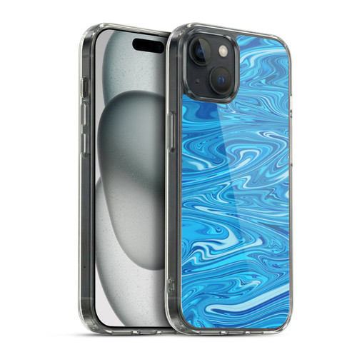 Suzan Lind Marble Light Blue Soft Gel Case for Apple iPhone 15 Plus & MagSafe