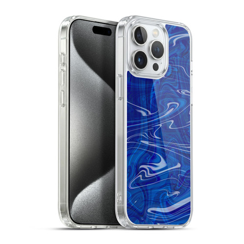 Suzan Lind Marble Dark Blue Soft Gel Case for Apple iPhone 15 Pro Max & MagSafe
