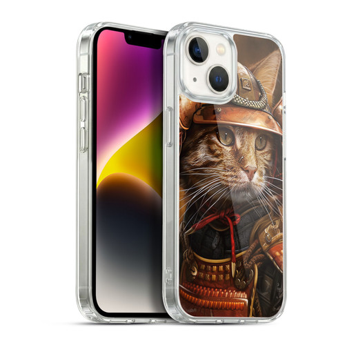 Haroulita Mix Art Animals Samurai Cat Soft Gel Case for Apple iPhone 14
