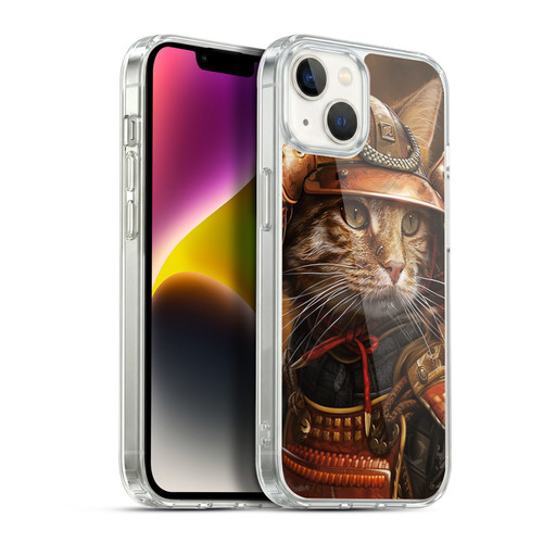 Haroulita Mix Art Animals Samurai Cat Soft Gel Case for Apple iPhone 14 Plus & MagSafe