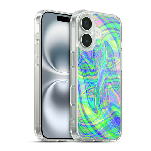 Suzan Lind Marble Green Purple Soft Gel Case for Apple iPhone 16 & MagSafe