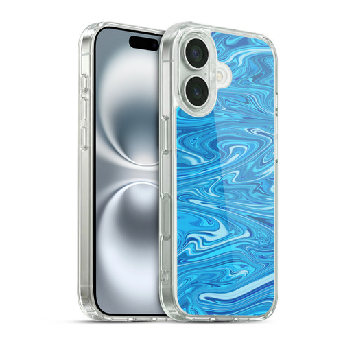 Suzan Lind Marble Light Blue Soft Gel Case for Apple iPhone 16 & MagSafe