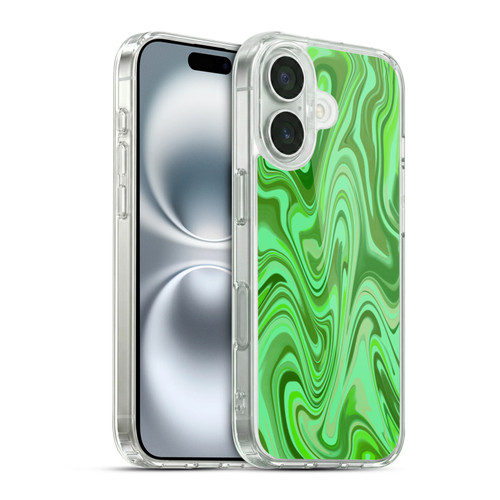 Suzan Lind Marble Light Green Soft Gel Case for Apple iPhone 16 & MagSafe