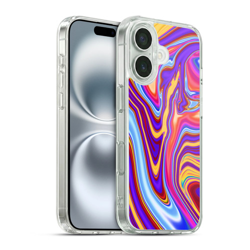 Suzan Lind Marble Purple Yellow Red Soft Gel Case for Apple iPhone 16 & MagSafe
