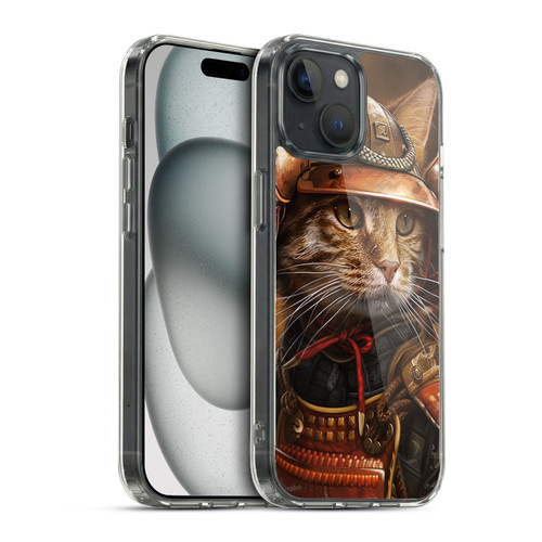 Haroulita Mix Art Animals Samurai Cat Soft Gel Case for Apple iPhone 15 & MagSafe