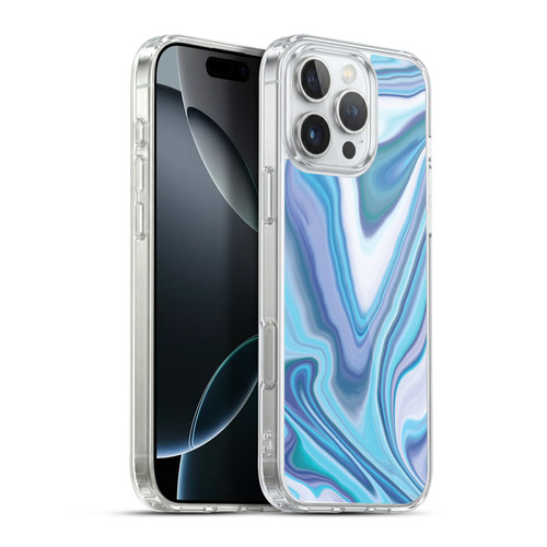 Suzan Lind Marble Dark Blue Pastel Soft Gel Case for Apple iPhone 16 Pro Max & MagSafe