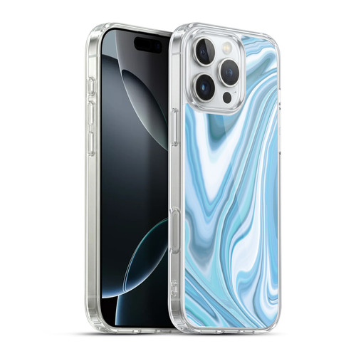 Suzan Lind Marble Light Blue Pastel Soft Gel Case for Apple iPhone 16 Pro Max & MagSafe