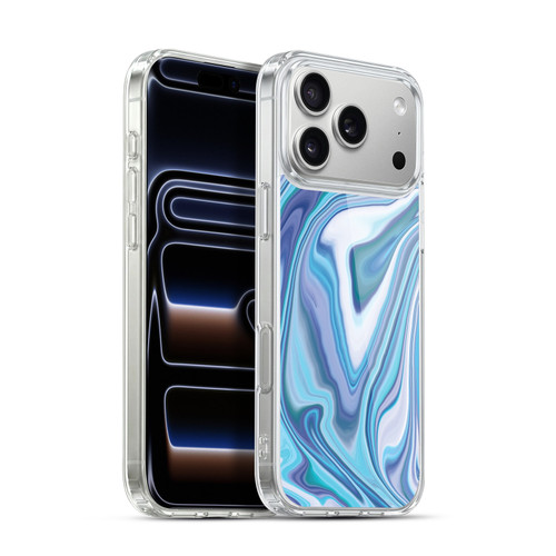 Suzan Lind Marble Dark Blue Pastel Soft Gel Case for Apple iPhone 17 Pro Max