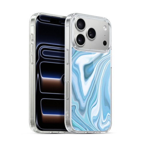 Suzan Lind Marble Light Blue Pastel Soft Gel Case for Apple iPhone 17 Pro