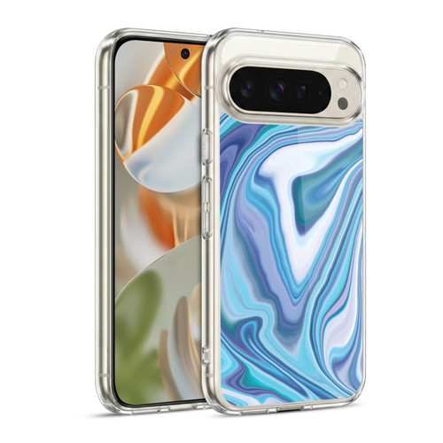 Suzan Lind Marble Dark Blue Pastel Soft Gel Case for Google Pixel 9 / Pixel 9 Pro