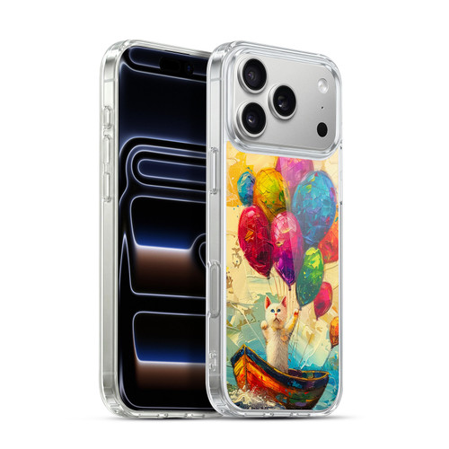 Haroulita Mix Art Animals Cat With Balloons Soft Gel Case for Apple iPhone 17 Pro Max