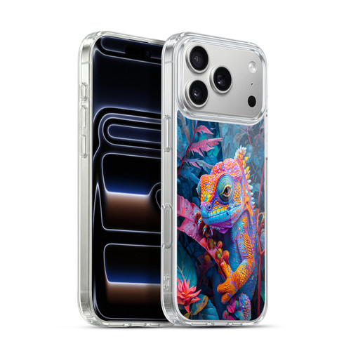 Haroulita Mix Art Animals Iguana Blue And Orange Soft Gel Case for Apple iPhone 17 Pro Max