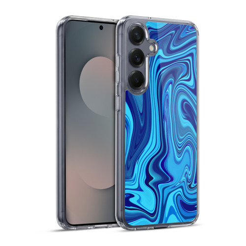 Suzan Lind Marble Blue Soft Gel Case for Samsung Galaxy S25+ & MagSafe