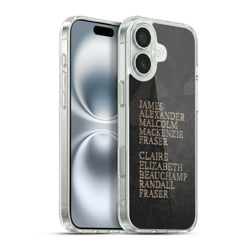 Outlander Graphics Names Soft Gel Case for Apple iPhone 16 Plus & MagSafe