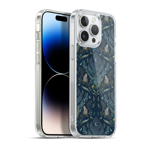 Episodic Drawing Art Monkey Tropical Light Pattern Soft Gel Case for Apple iPhone 13 Pro Max & MagSafe