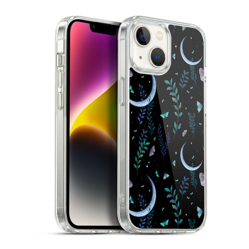 Episodic Drawing Art Moth Garden Pattern Soft Gel Case for Apple iPhone 14