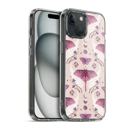 Episodic Drawing Art Emerald Pink Pattern Soft Gel Case for Apple iPhone 15 & MagSafe