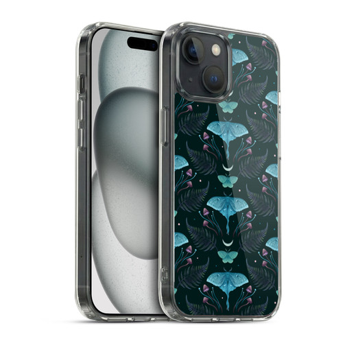 Episodic Drawing Art Emerald Pattern Soft Gel Case for Apple iPhone 15 & MagSafe