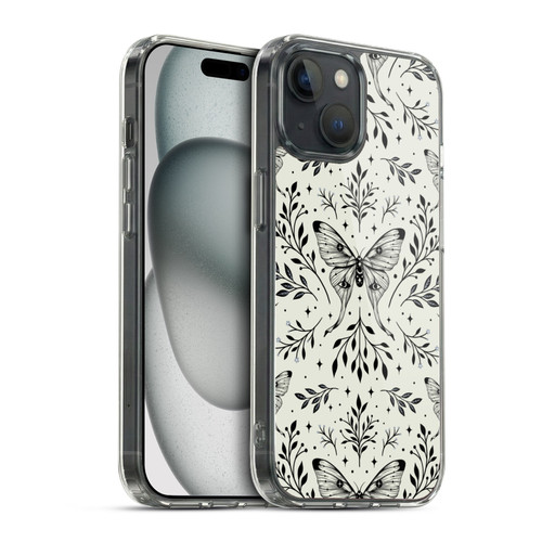 Episodic Drawing Art Mystical Butterfly Pattern Soft Gel Case for Apple iPhone 15 & MagSafe