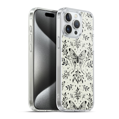 Episodic Drawing Art Mystical Butterfly Pattern Soft Gel Case for Apple iPhone 15 Pro Max & MagSafe