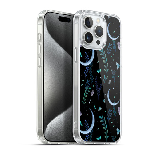 Episodic Drawing Art Moth Garden Pattern Soft Gel Case for Apple iPhone 15 Pro Max & MagSafe