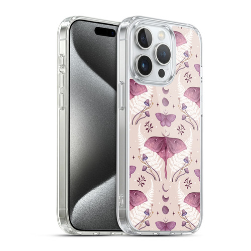 Episodic Drawing Art Emerald Pink Pattern Soft Gel Case for Apple iPhone 15 Pro & MagSafe