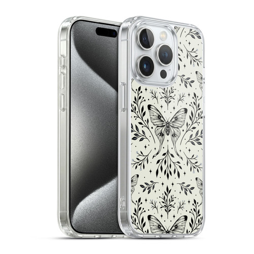 Episodic Drawing Art Mystical Butterfly Pattern Soft Gel Case for Apple iPhone 15 Pro & MagSafe