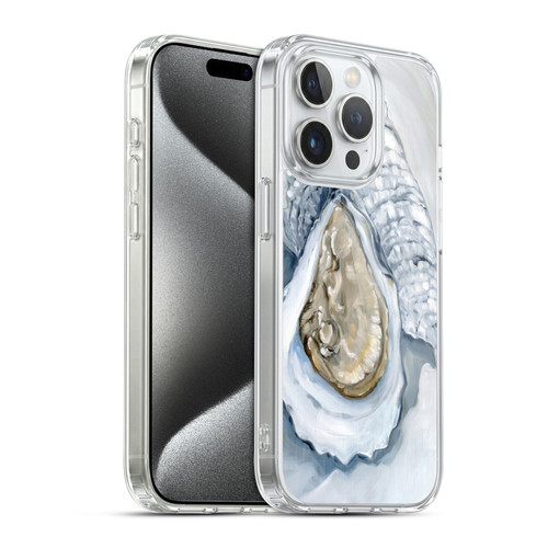 Paul Brent Sea Creatures Oyster White Soft Gel Case for Apple iPhone 15 Pro & MagSafe