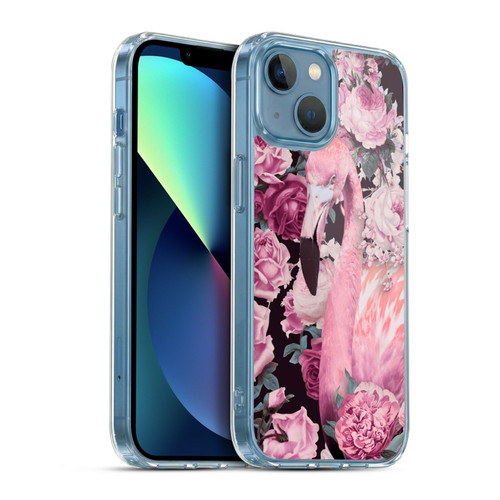 LebensArt Birds And Floral Flamingo And Roses Soft Gel Case for Apple iPhone 13 Mini & MagSafe