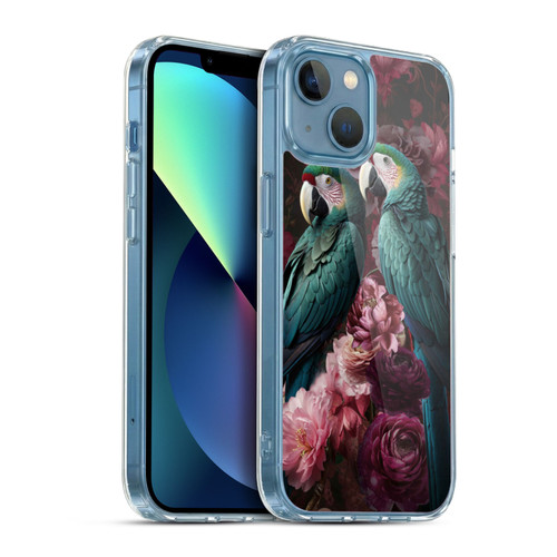 LebensArt Birds And Floral Parrots Neo Kitsch Soft Gel Case for Apple iPhone 13 Mini & MagSafe
