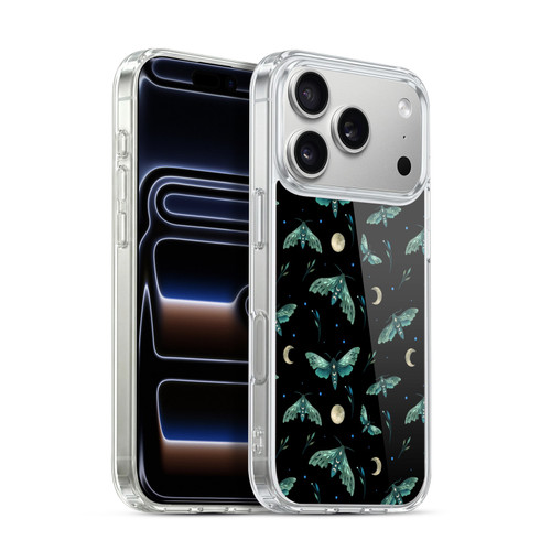 Episodic Drawing Art Lime Hawk Moth Pattern Soft Gel Case for Apple iPhone 17 Pro