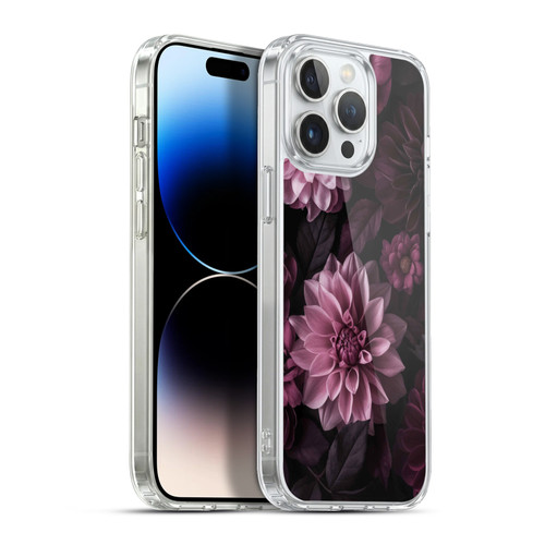 LebensArt Birds And Floral Dark Moody Dahlias And Peonies Soft Gel Case for Apple iPhone 13 Pro Max & MagSafe