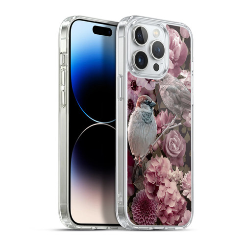 LebensArt Birds And Floral Sparrows In Blush Pink Soft Gel Case for Apple iPhone 13 Pro Max & MagSafe