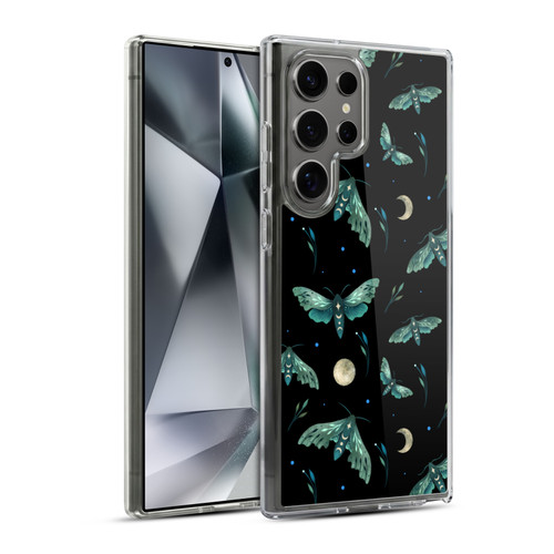 Episodic Drawing Art Lime Hawk Moth Pattern Soft Gel Case for Samsung Galaxy S24 Ultra 5G & MagSafe