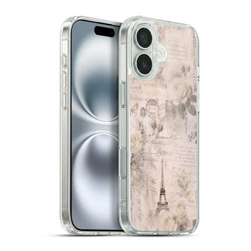 LebensArt Birds And Floral French Romance Ivory Beige Soft Gel Case for Apple iPhone 16 Plus & MagSafe