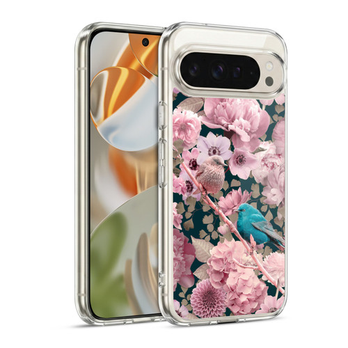 LebensArt Birds And Floral Sparrows In Pink Soft Gel Case for Google Pixel 9 / Pixel 9 Pro