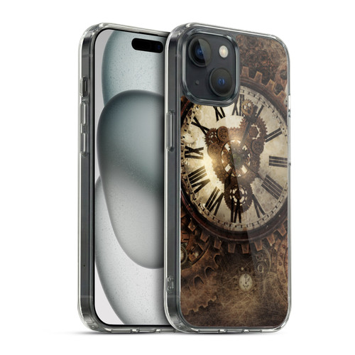 Simone Gatterwe Steampunk Vintage Clock Soft Gel Case for Apple iPhone 15 & MagSafe