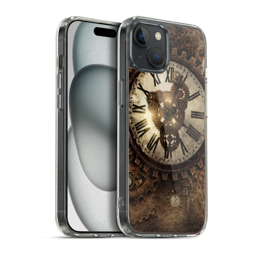 Simone Gatterwe Steampunk Vintage Clock Soft Gel Case for Apple iPhone 15 Plus & MagSafe