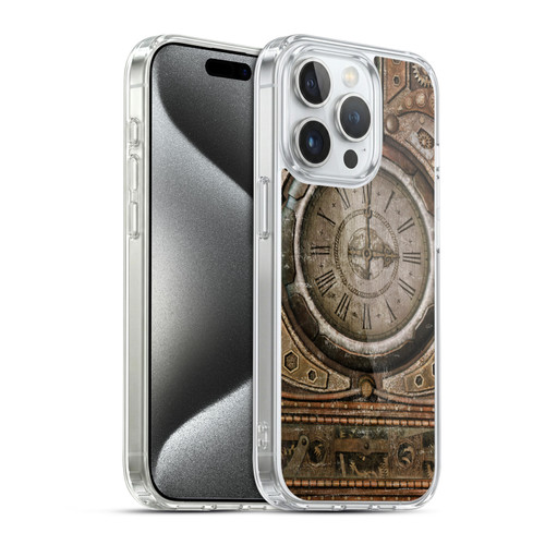Simone Gatterwe Steampunk Grunge Clock Soft Gel Case for Apple iPhone 15 Pro & MagSafe