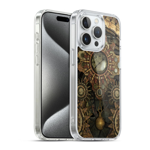 Simone Gatterwe Steampunk Rusty Vintage Gears Soft Gel Case for Apple iPhone 15 Pro & MagSafe