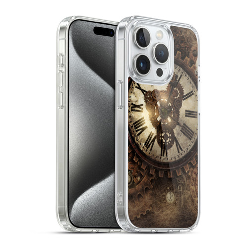 Simone Gatterwe Steampunk Vintage Clock Soft Gel Case for Apple iPhone 15 Pro & MagSafe