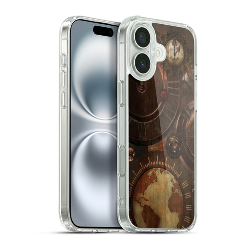 Simone Gatterwe Steampunk Clocks And Gears Soft Gel Case for Apple iPhone 16 Plus & MagSafe