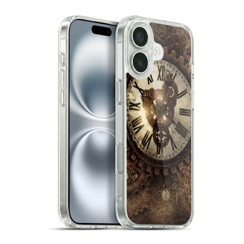 Simone Gatterwe Steampunk Vintage Clock Soft Gel Case for Apple iPhone 16 Plus & MagSafe